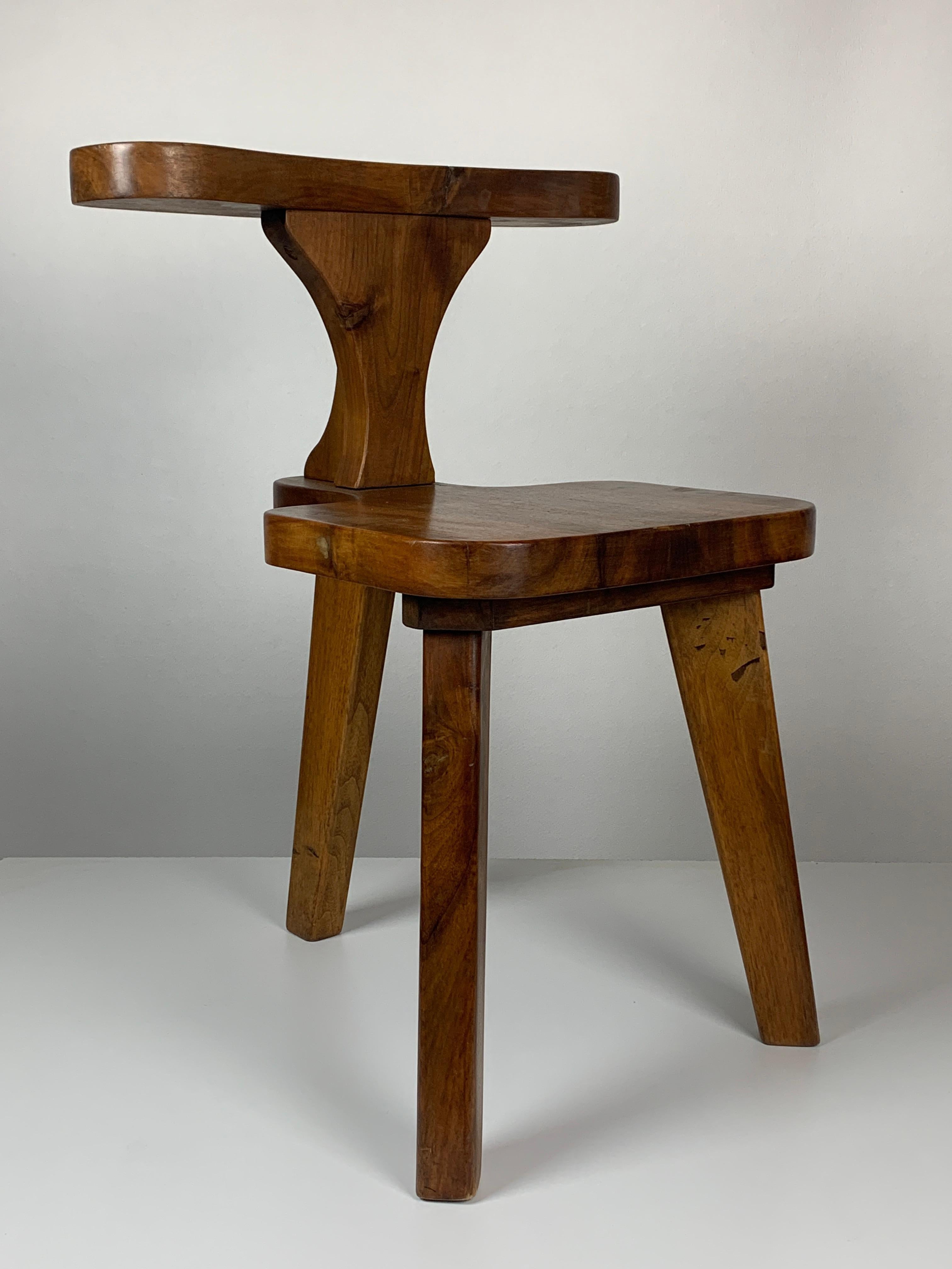 Mid-Century Modern Fauteuil d'appoint tripode de combat ou de conversation brutaliste du milieu du siècle dernier, néerlandais 1950