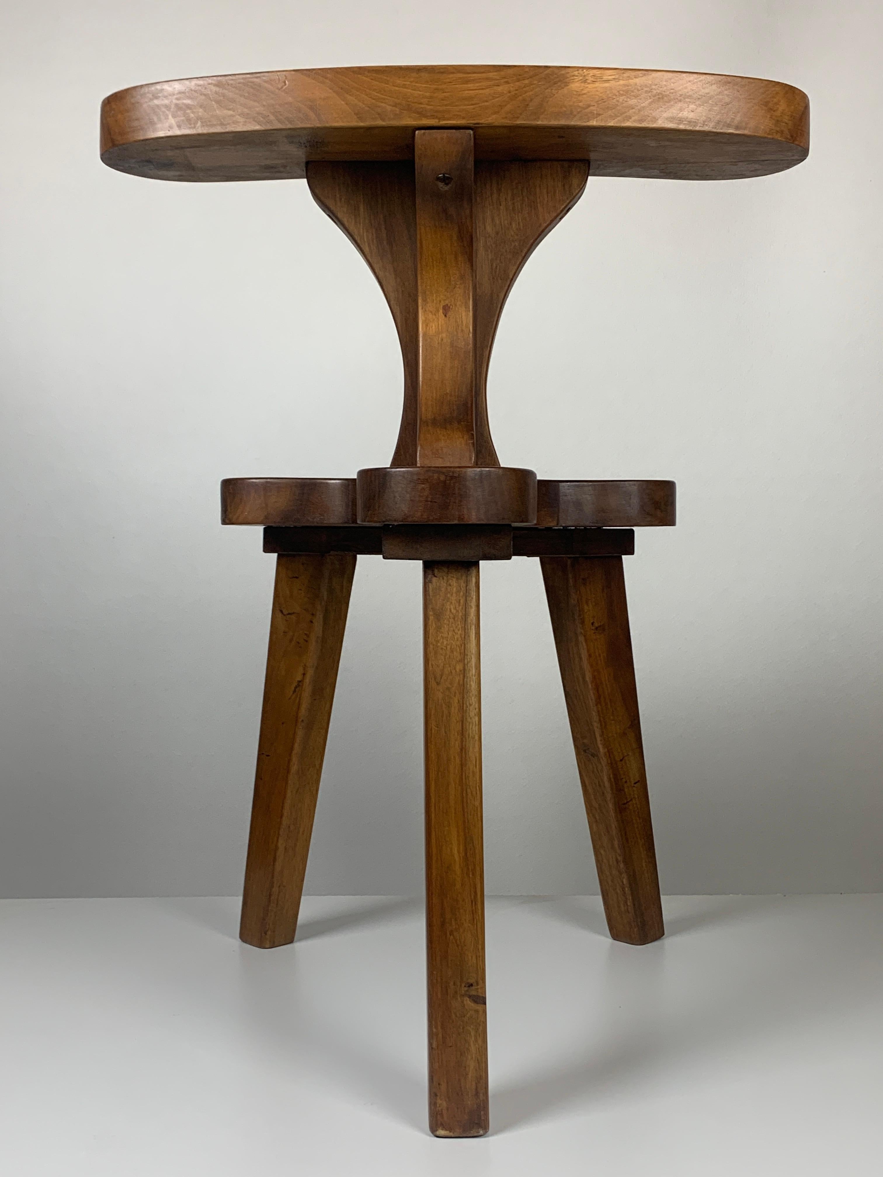 Fauteuil d'appoint tripode de combat ou de conversation brutaliste du milieu du siècle dernier, néerlandais 1950 2