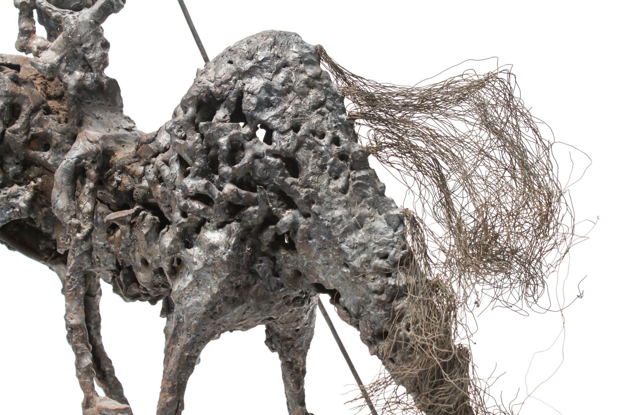 Midcentury Brutalist Don Quixote on Horse Sculpture 2