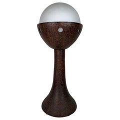 Midcentury brutalist Dutch ceramic mushroom floor lamp, 1960s
