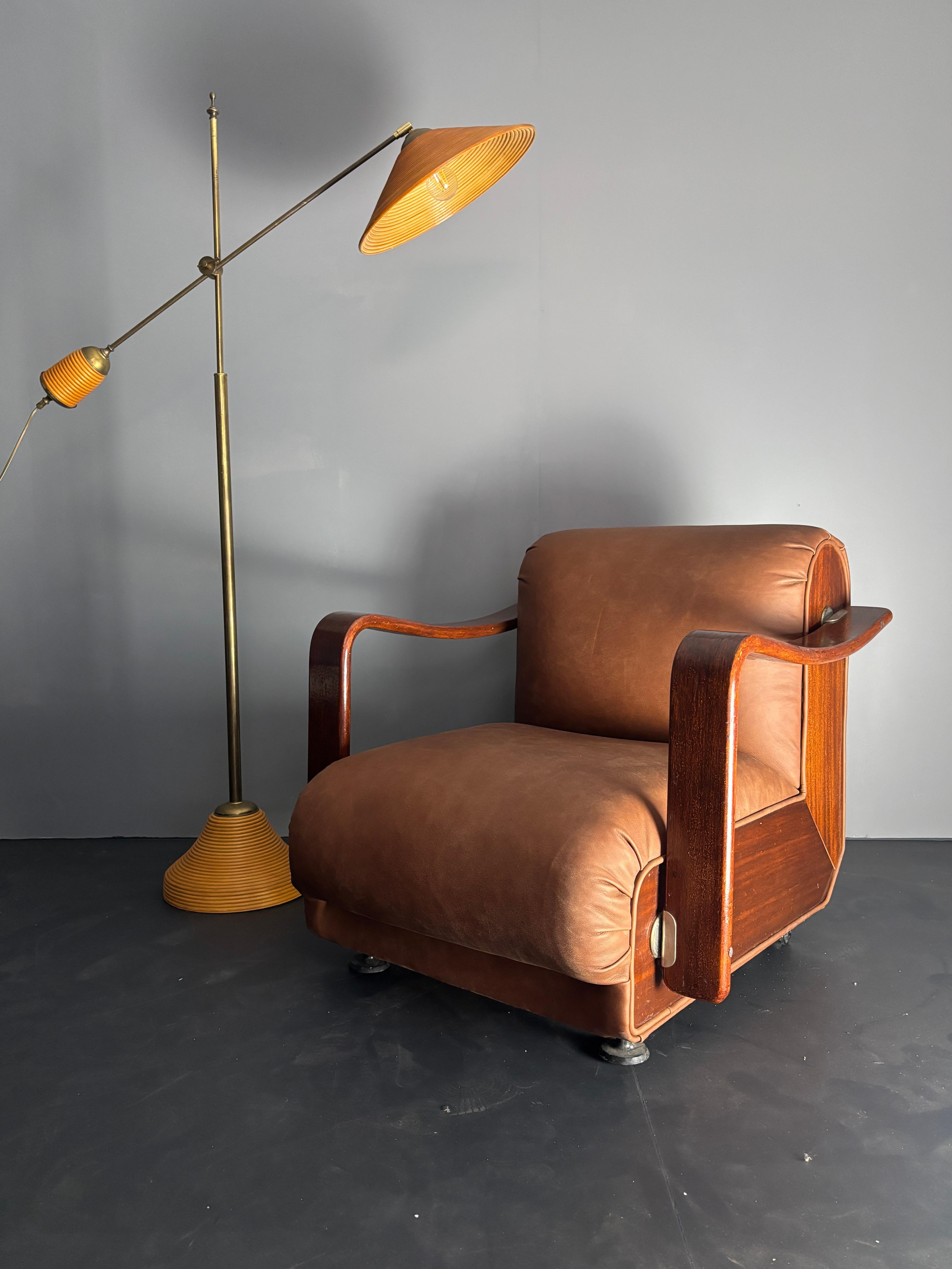 Czech Midcentury brutalist embassy lounge or easy low club chair, 1960s For Sale