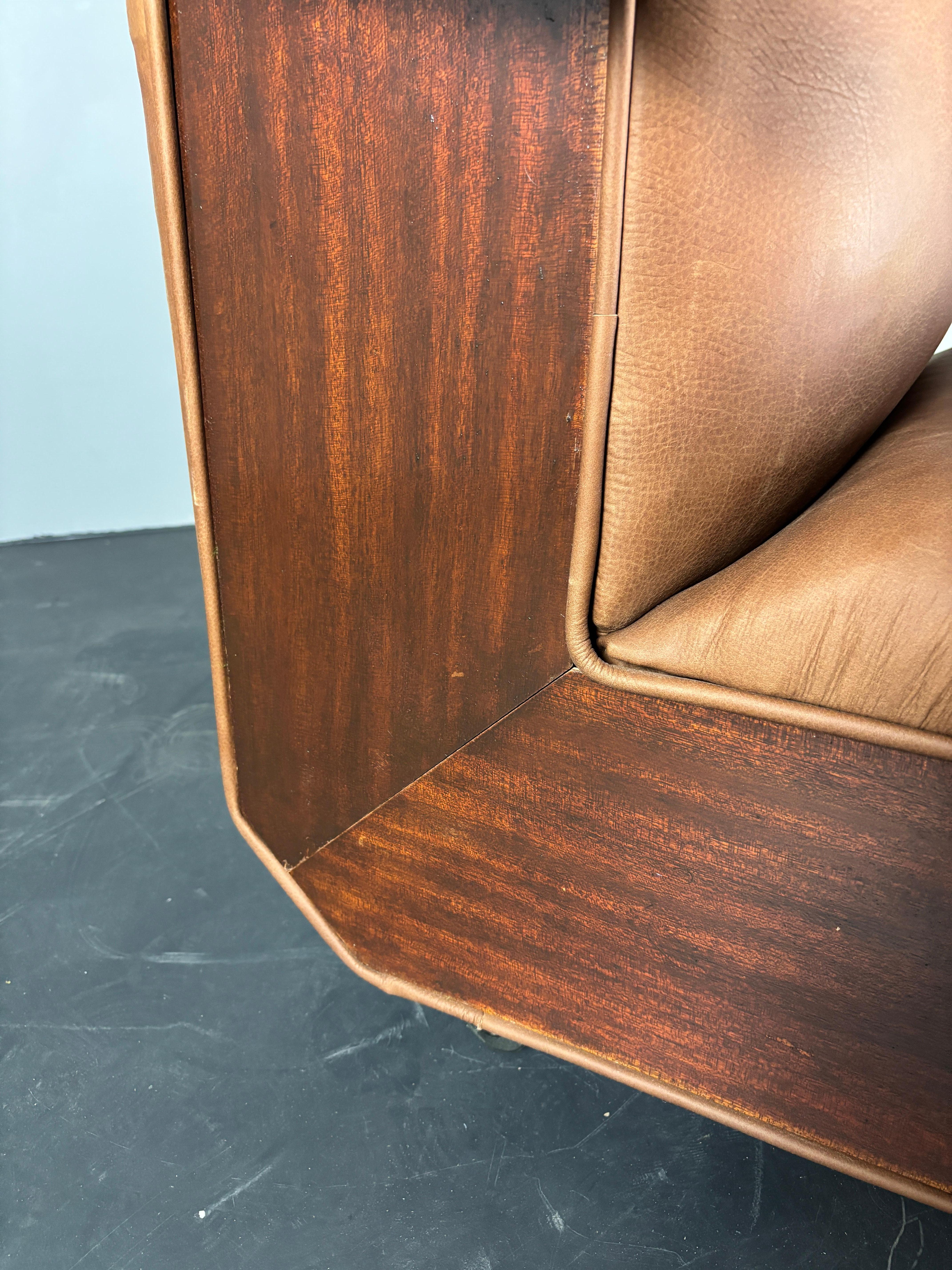 Midcentury brutalist embassy lounge or easy low club chair, 1960s For Sale 1