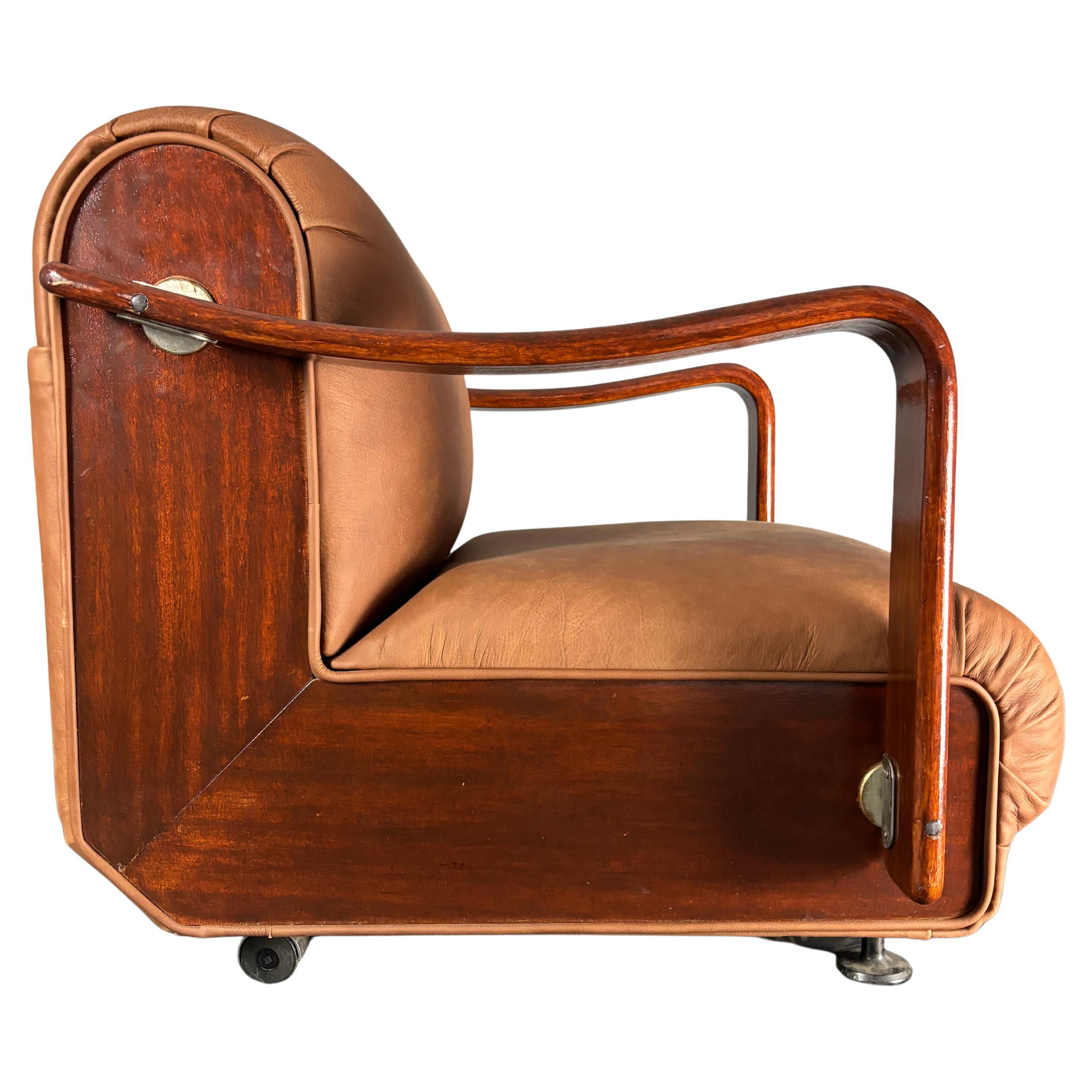 Midcentury brutalist embassy lounge or easy low club chair, 1960s For Sale