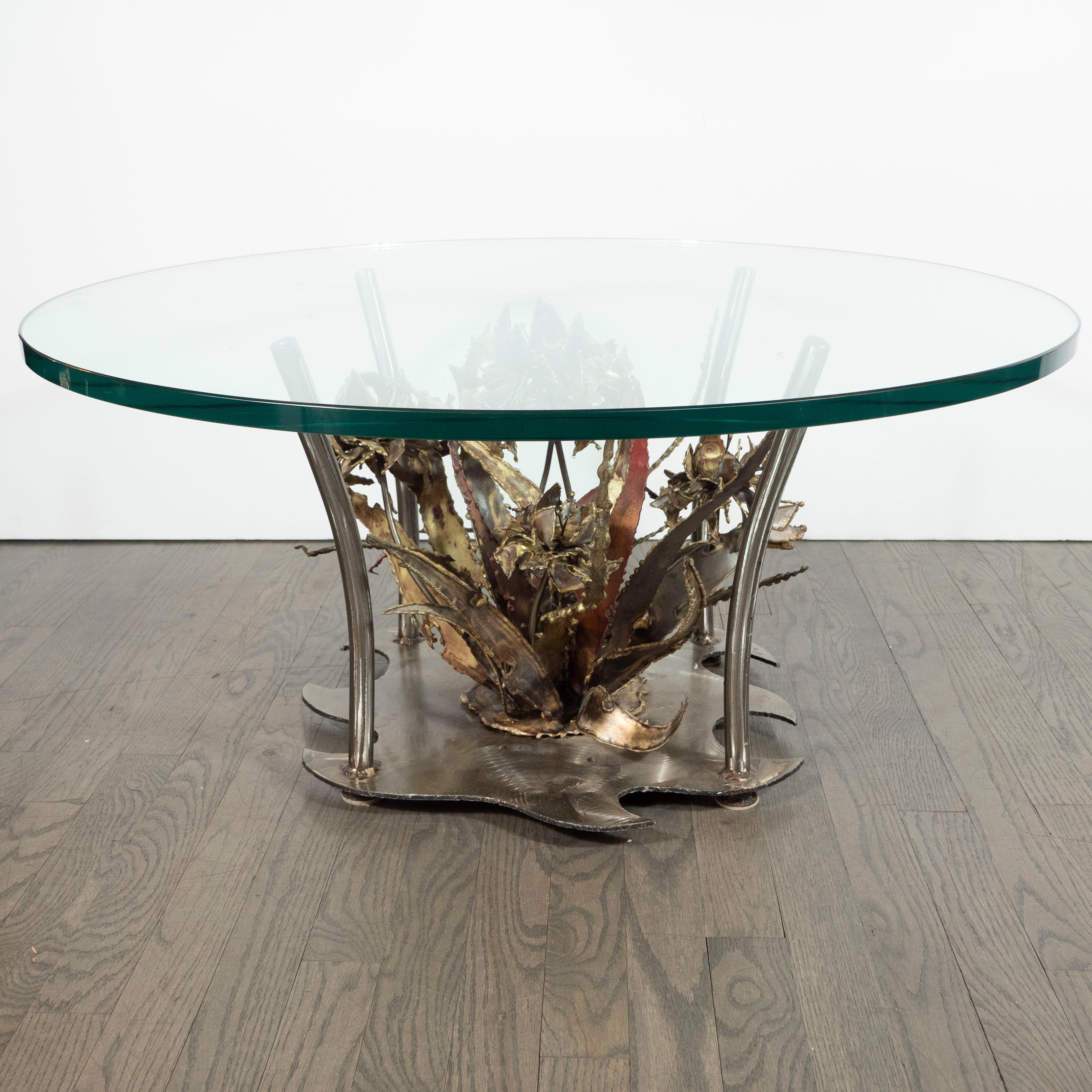 Mesa Cocktail Escultórica Brutalista Artesanal de Mediados de Siglo de Silas Seandel en venta 2