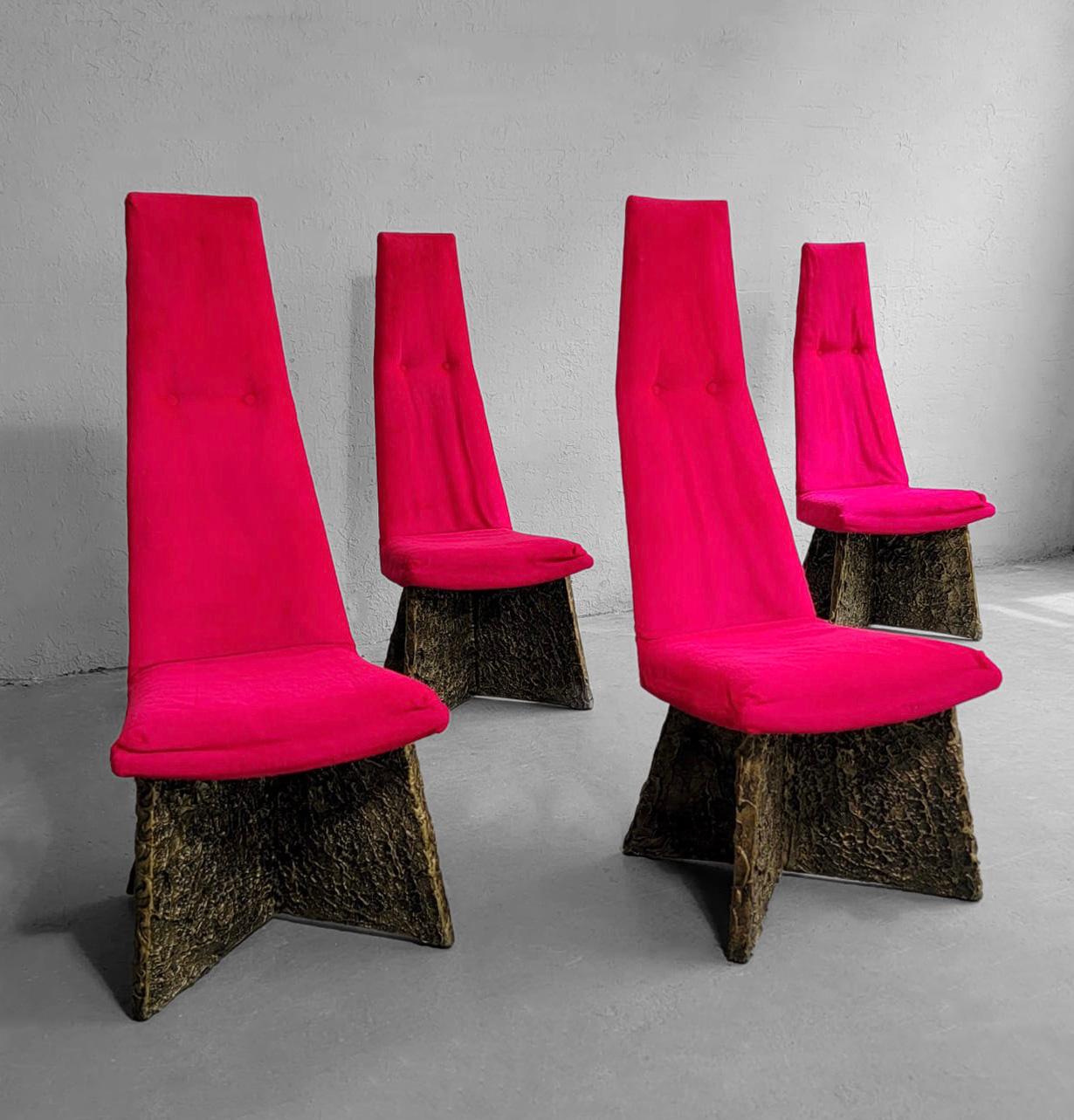 American Midcentury Brutalist High Back Chairs by Adrian Pearsall For Sale