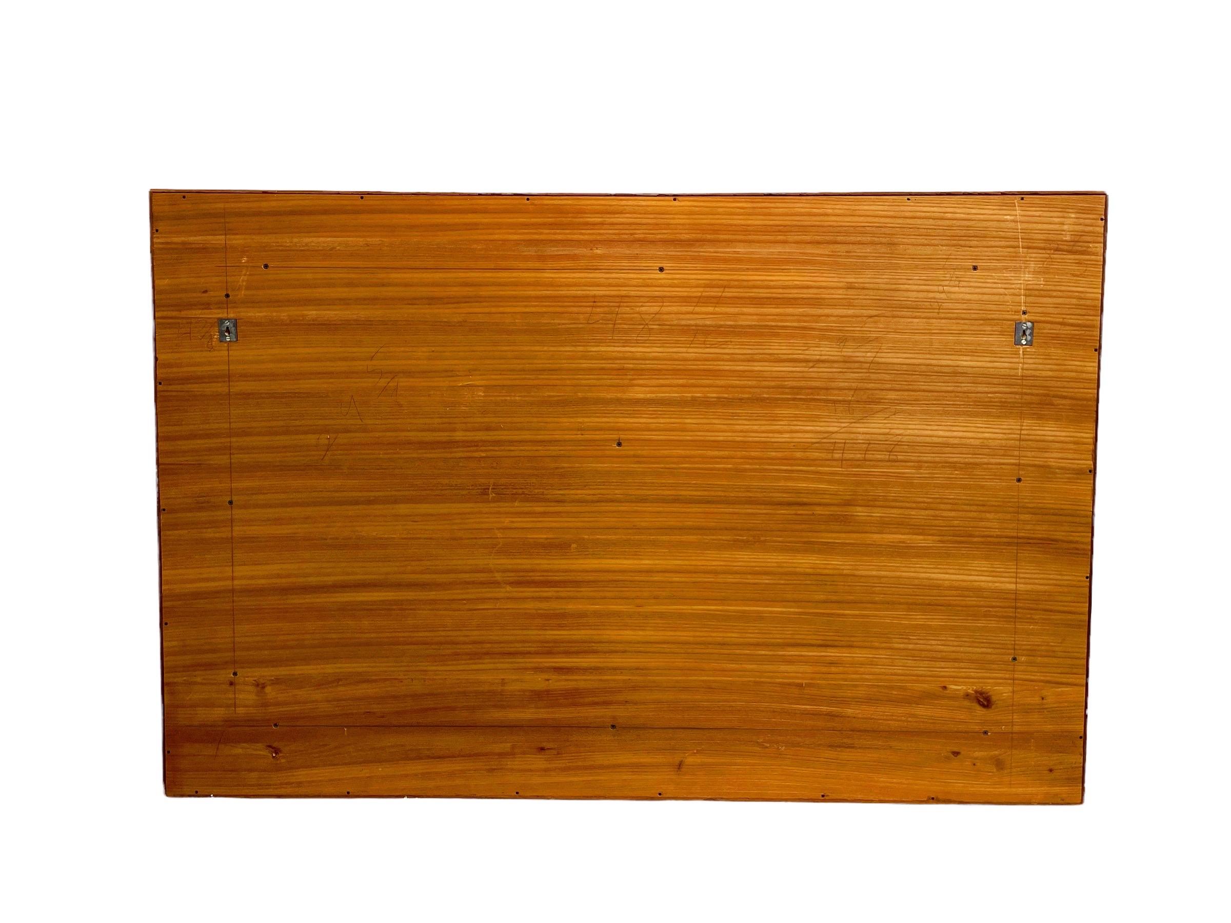 Mid-Century Brutalist Metal Art by Herbert Seiler, Boat Harbor Mounted on Walnut 3