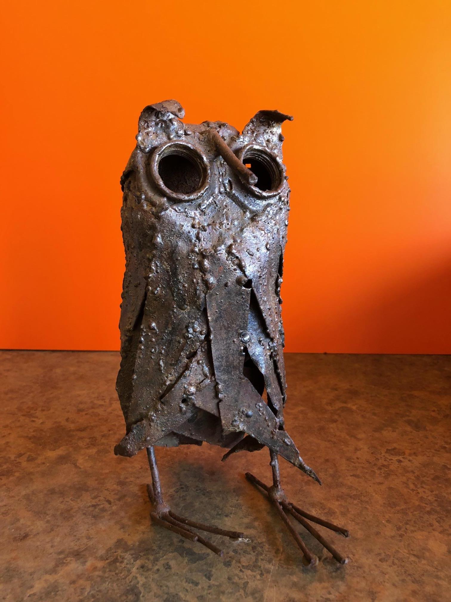 20th Century Midcentury Brutalist Owl Sculpture