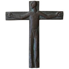 Midcentury Brutalist Steel Crucifix Cross