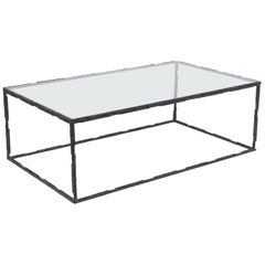 Midcentury Brutalist Style Glass Coffee Table