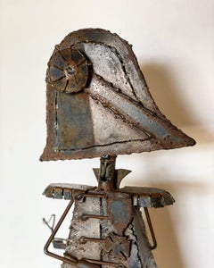 Midcentury Brutalist Style Torch Cut Metal Napoleon Sculpture by Jack Hanson