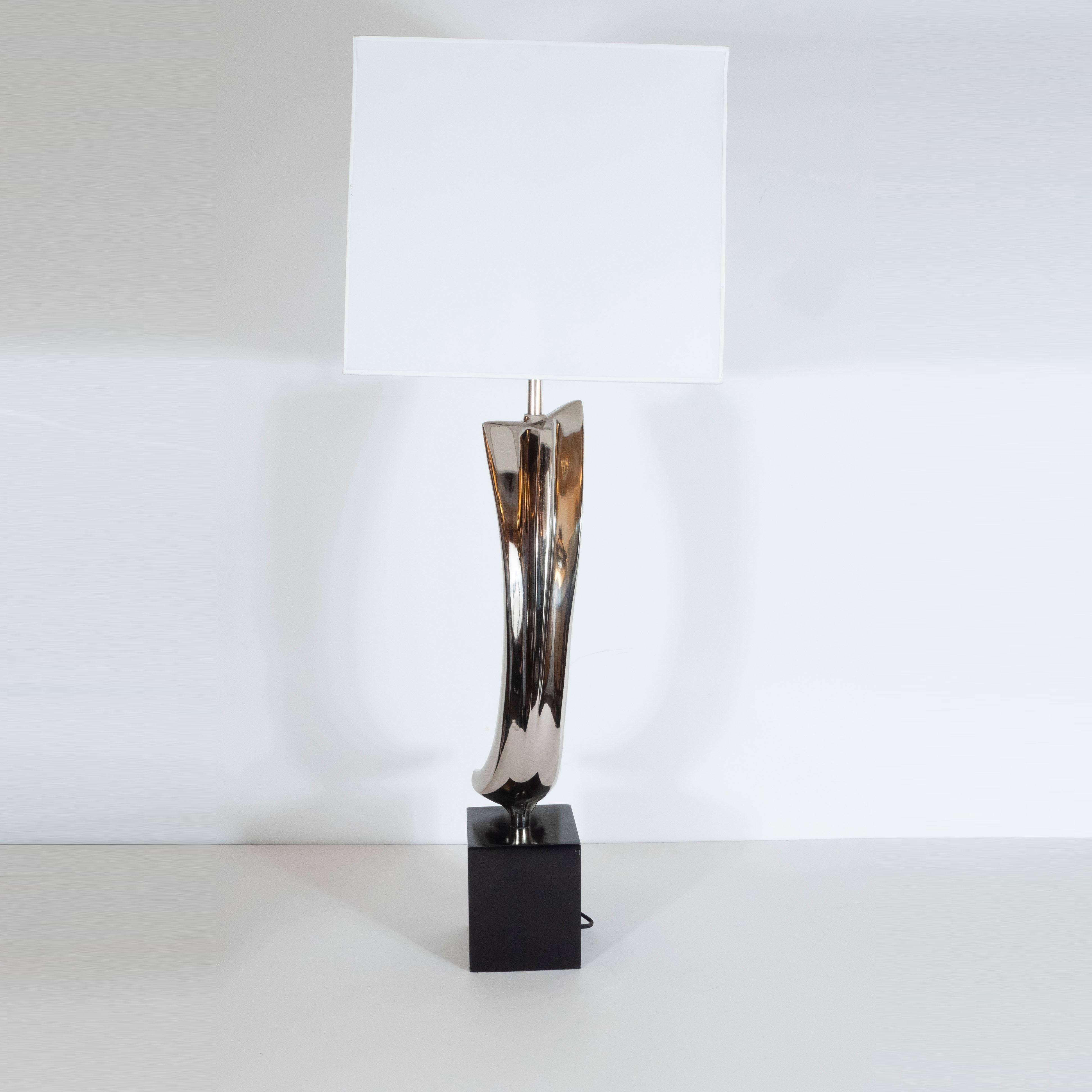 Enamel Midcentury Brutalist Table Lamp by Weiss & Barr for Laurel Lamp Co. For Sale