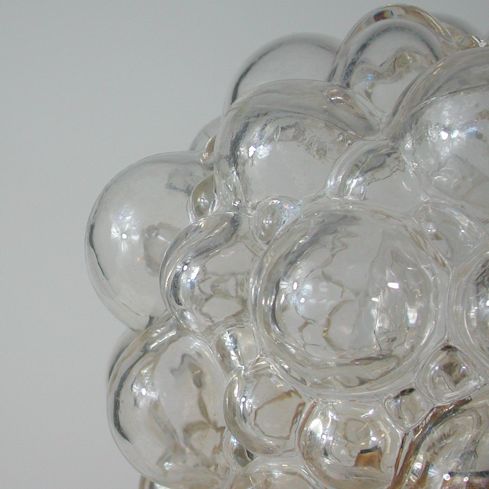 Midcentury Bubble Glass and Brass Table Lamp by Helena Tynell for Limburg, 1960s For Sale 5