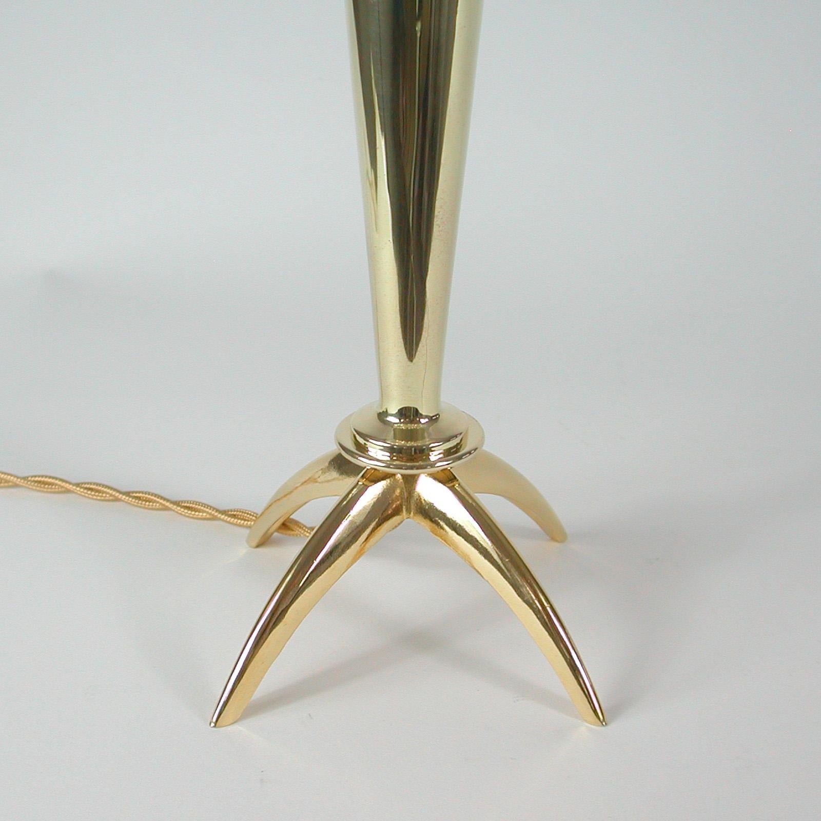 Midcentury Bubble Glass and Brass Table Lamp by Helena Tynell for Limburg, 1960s For Sale 11