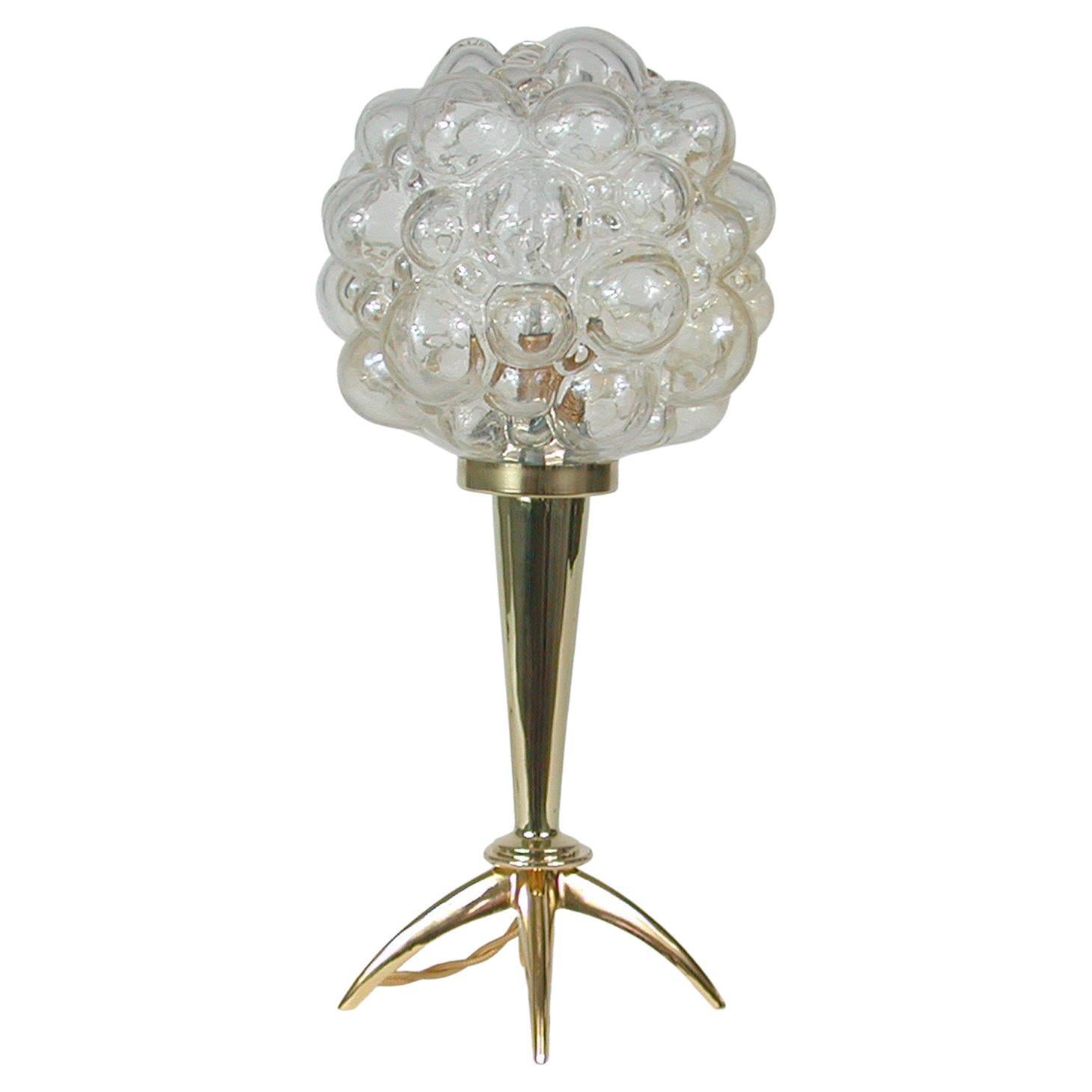 Lampada da tavolo a bolle d'aria e ottone di Helena Tynell per Limburg, 1960