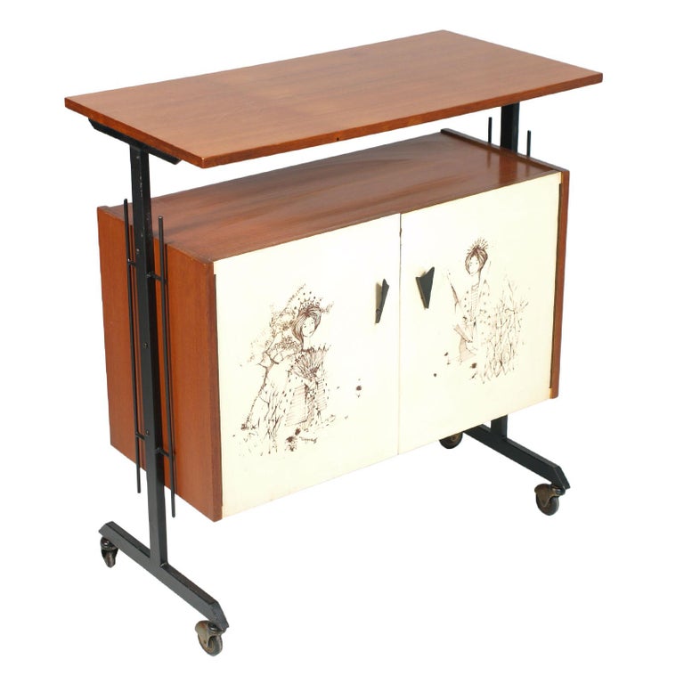 Midcentury Buffet Bar Cabinet Franco Albini Attributed
