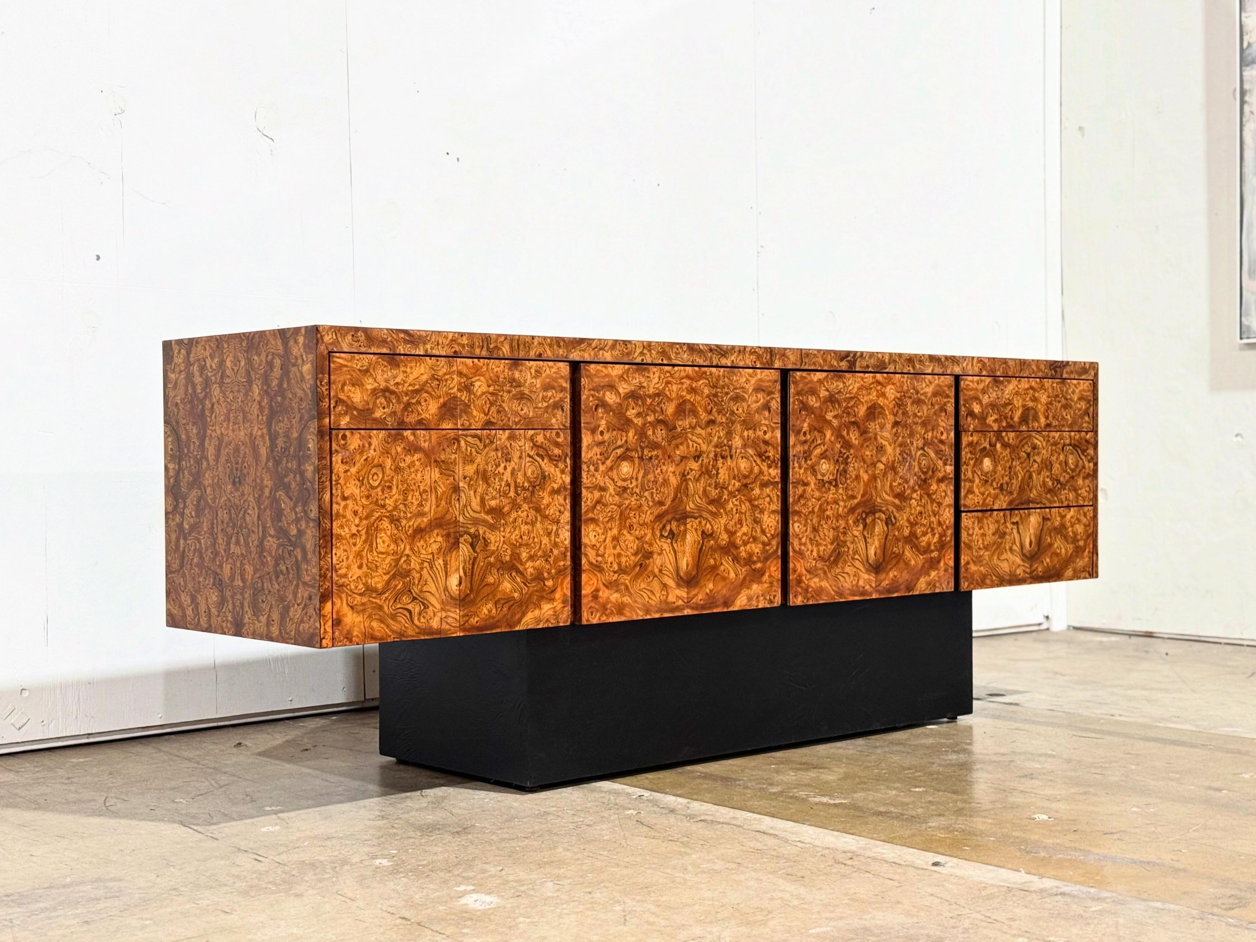 Midcentury Burl Credenza by Eppinger - Vintage Cabinet - after Milo Baughman 6