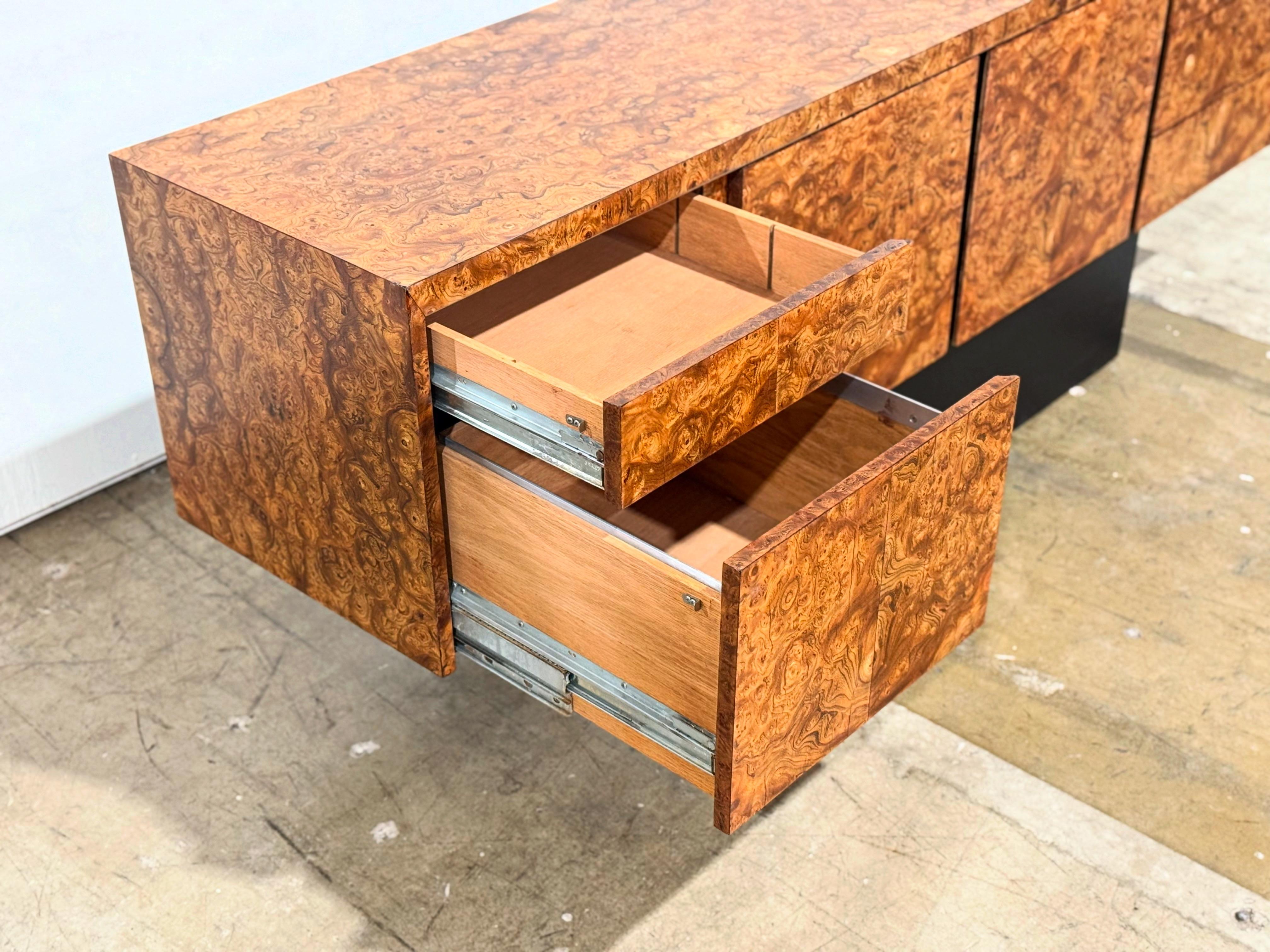 Midcentury Burl Credenza by Eppinger - Vintage Cabinet - after Milo Baughman 2