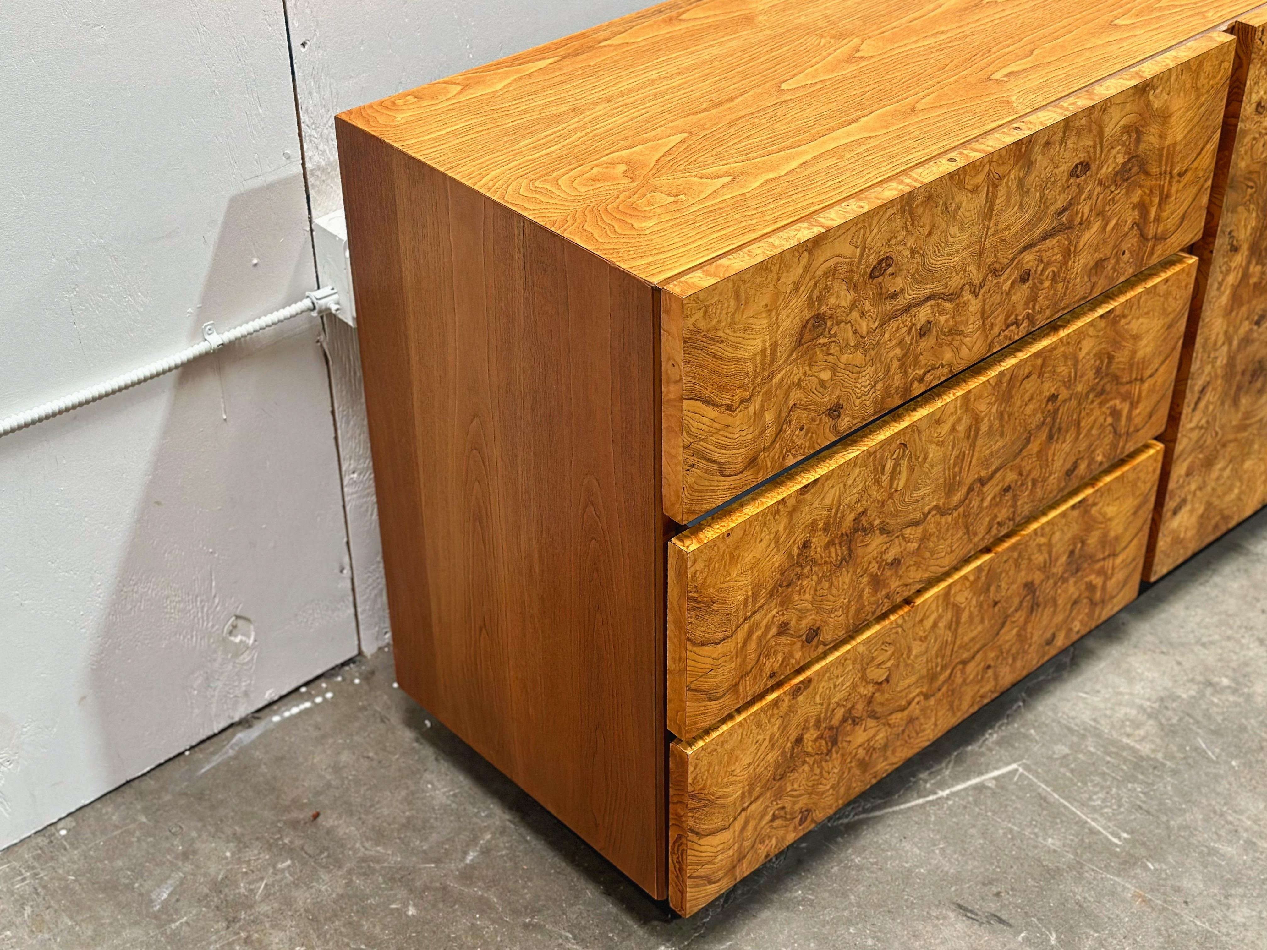 Ash Midcentury Burl Wood Alpha Dresser Credenza - Roland Carter for Lane - 1970s