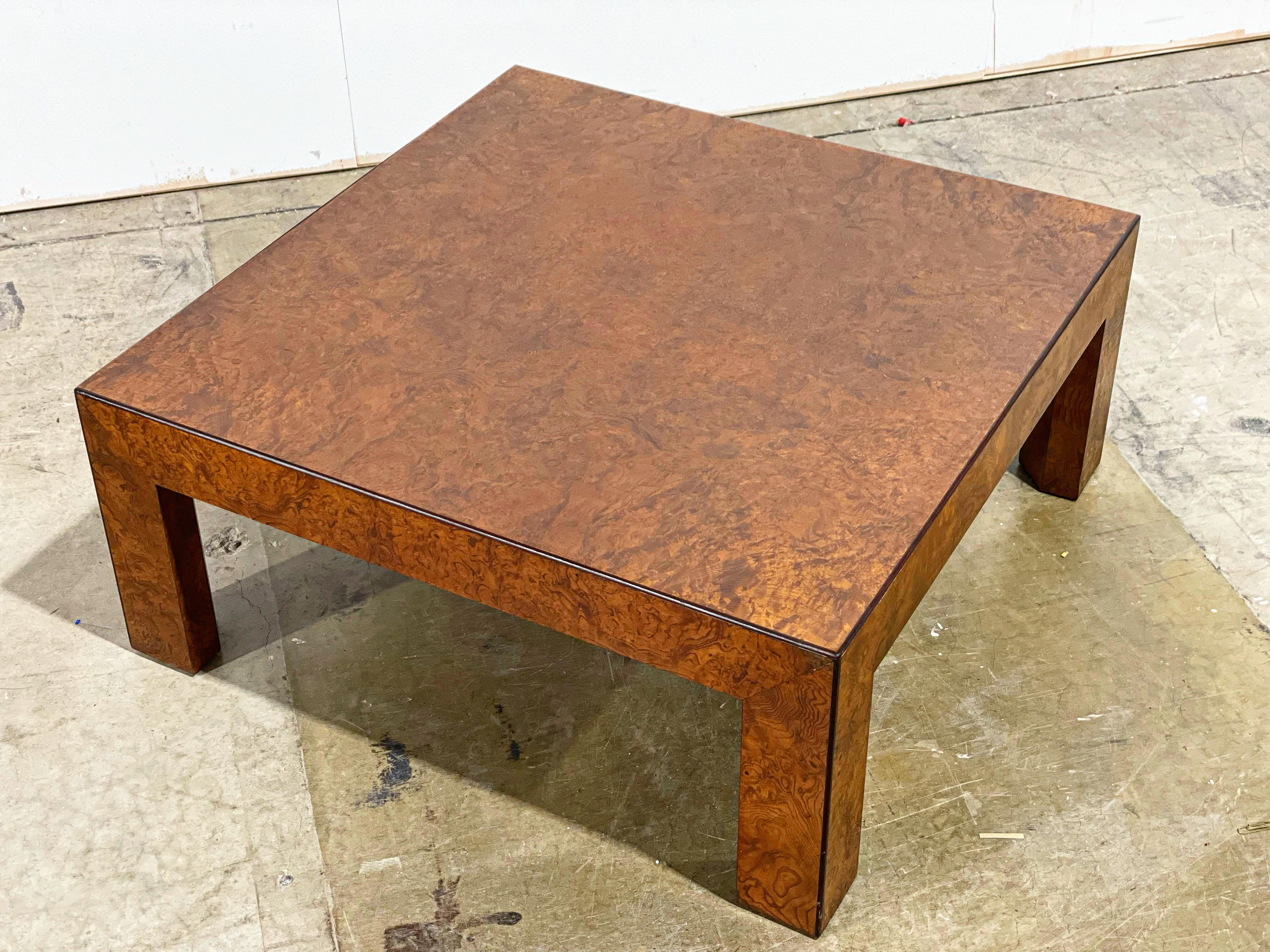 Mid-20th Century Midcentury Burl Wood Cocktail Table by John Widdicomb