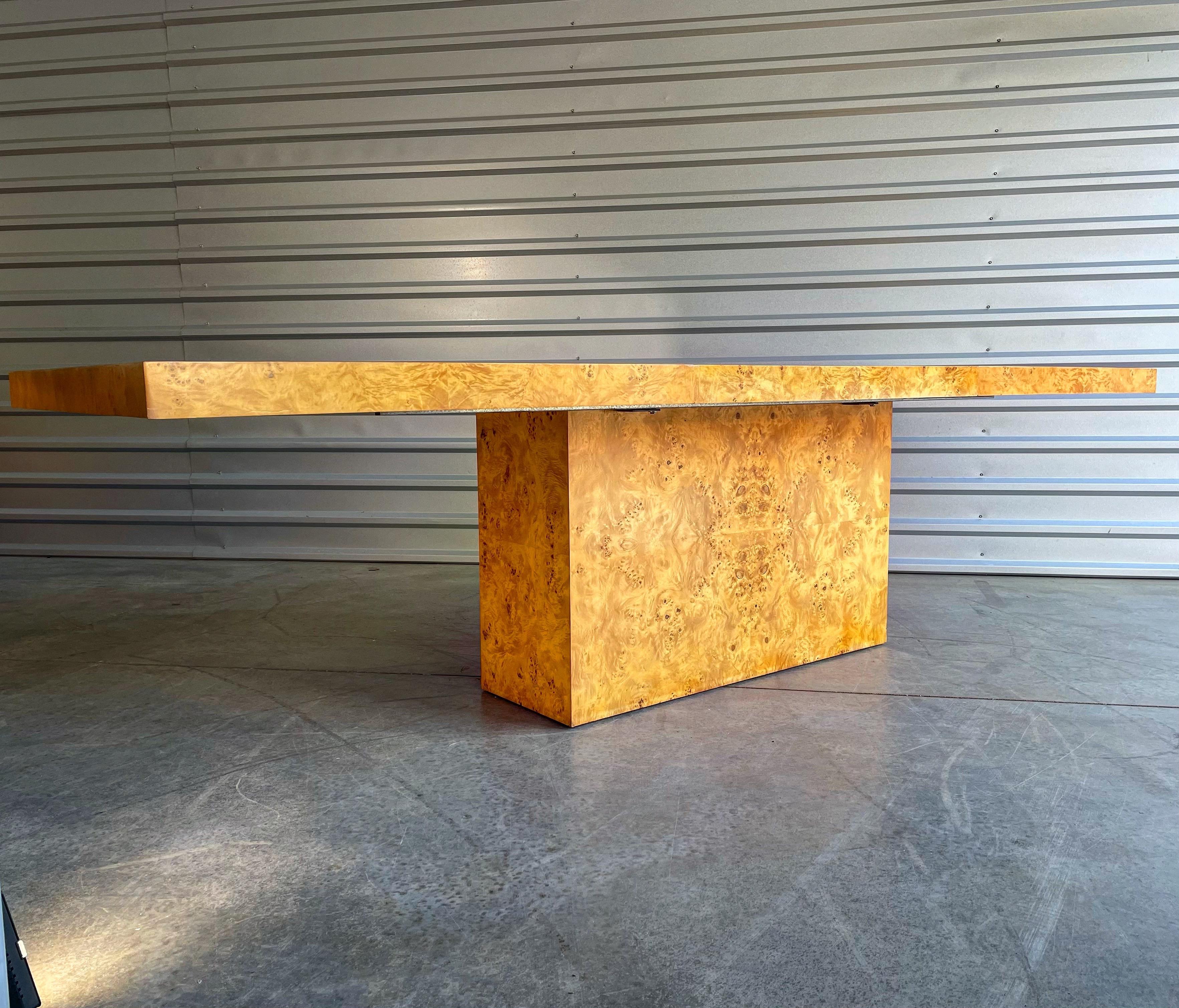 Mid-Century Modern Midcentury Burl Wood Pedestal Dining Table by Arthur Umanoff for Dillingham
