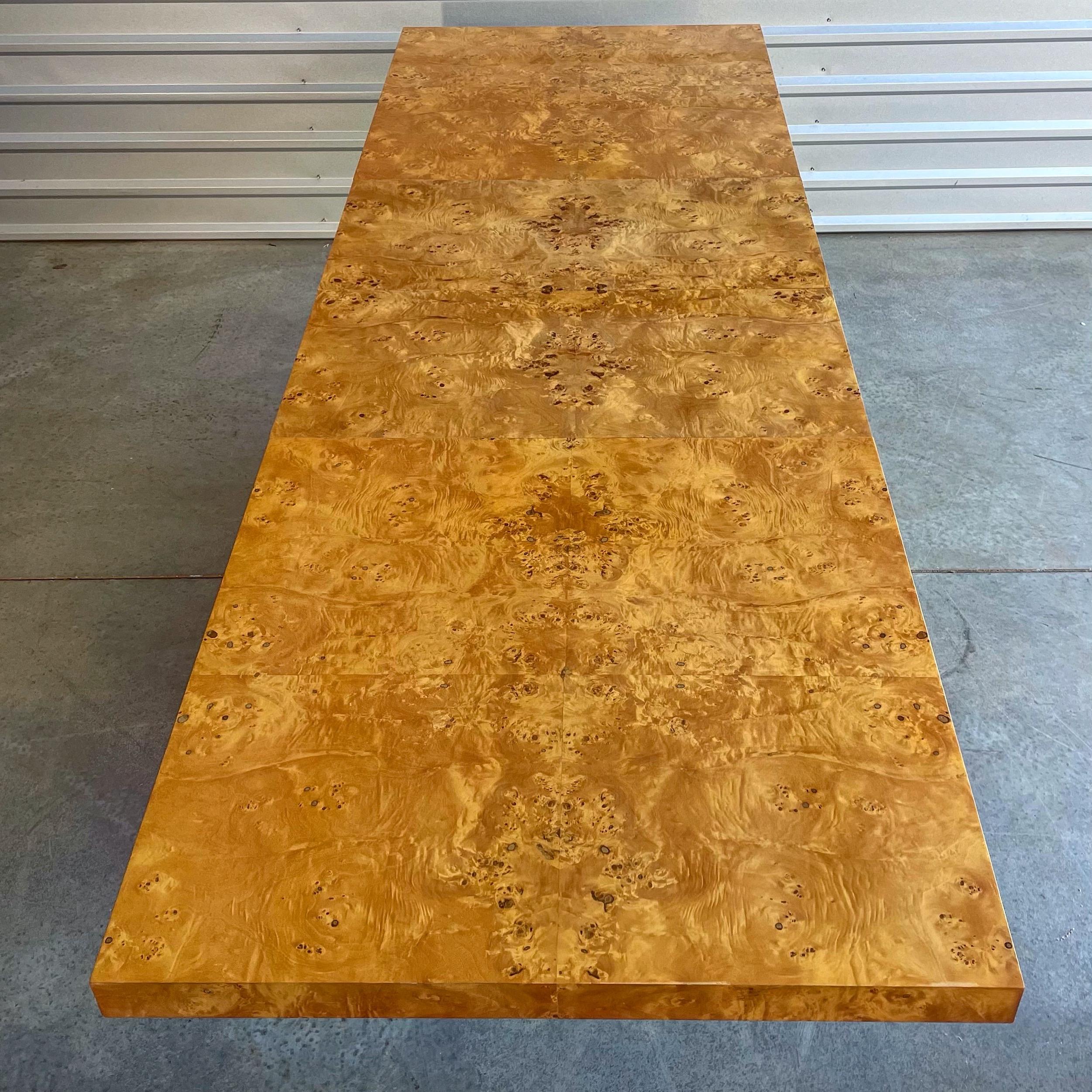 American Midcentury Burl Wood Pedestal Dining Table by Arthur Umanoff for Dillingham