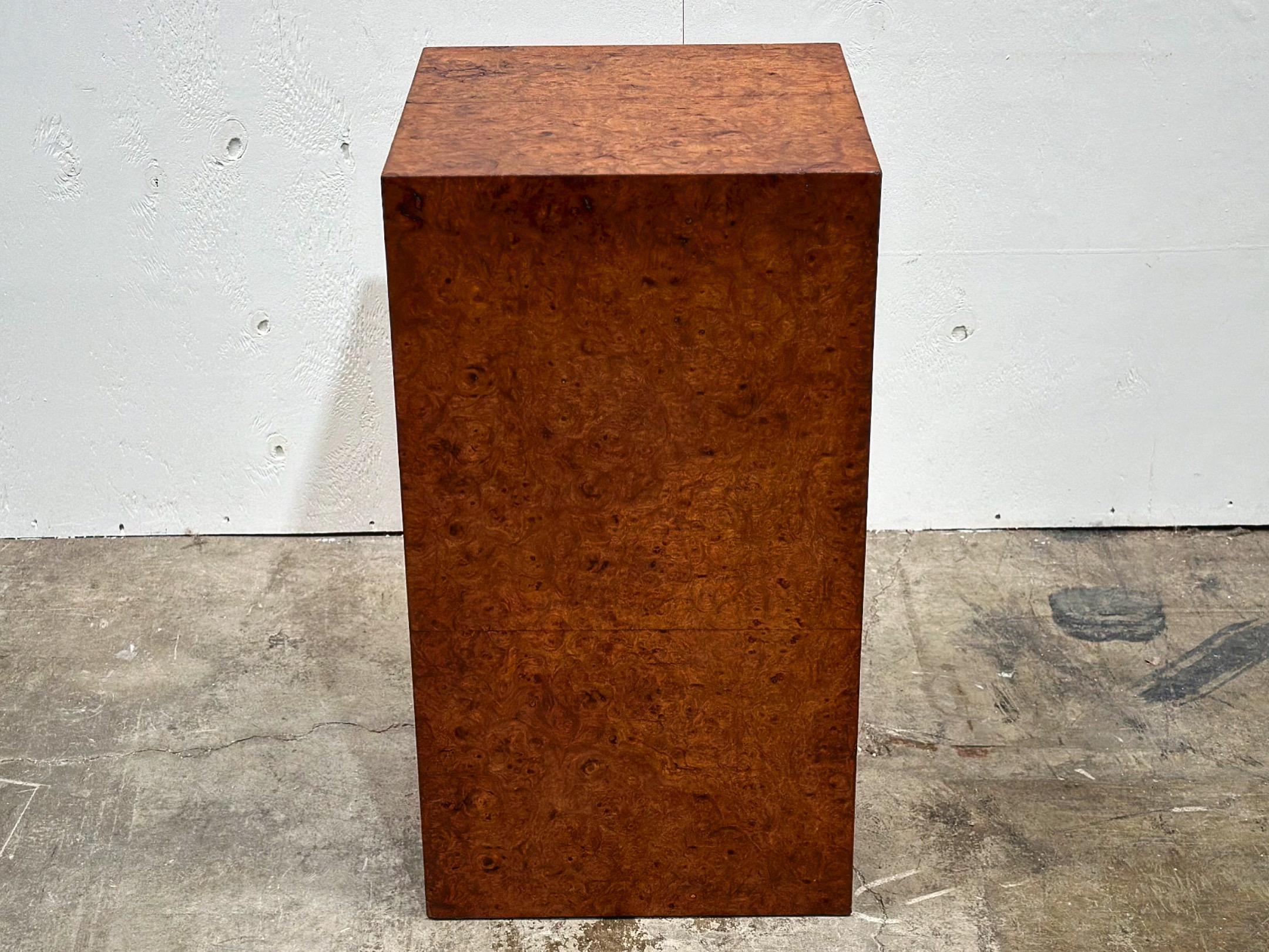 Midcentury Burl Wood Pedestal - Milo Baughman for Thayer Coggin - Display Stand 2