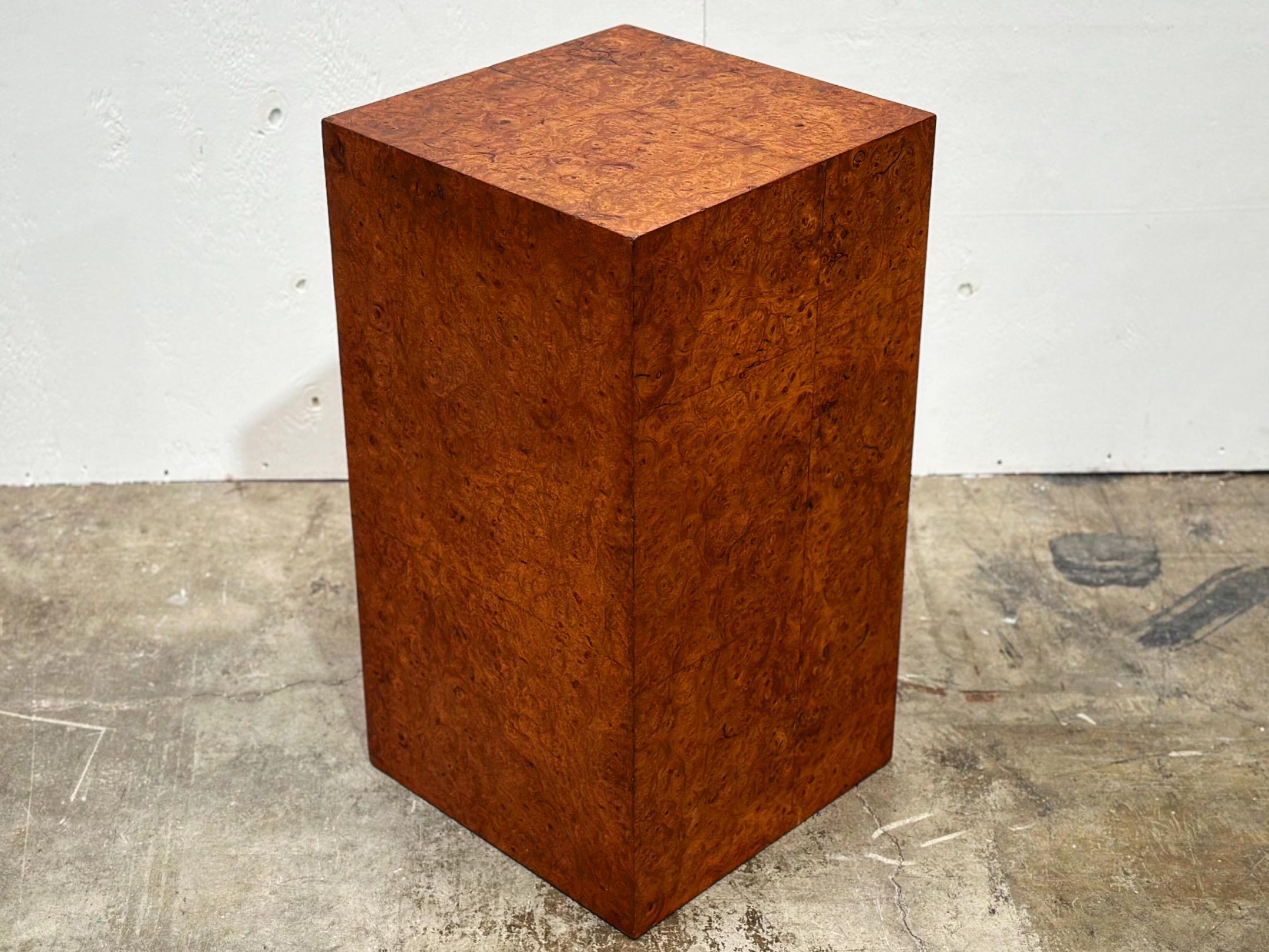Midcentury Burl Wood Pedestal - Milo Baughman for Thayer Coggin - Display Stand 3