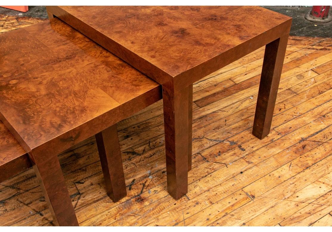 Mid-Century Modern Tables gigognes en loupe du milieu du siècle dernier par Directional en vente