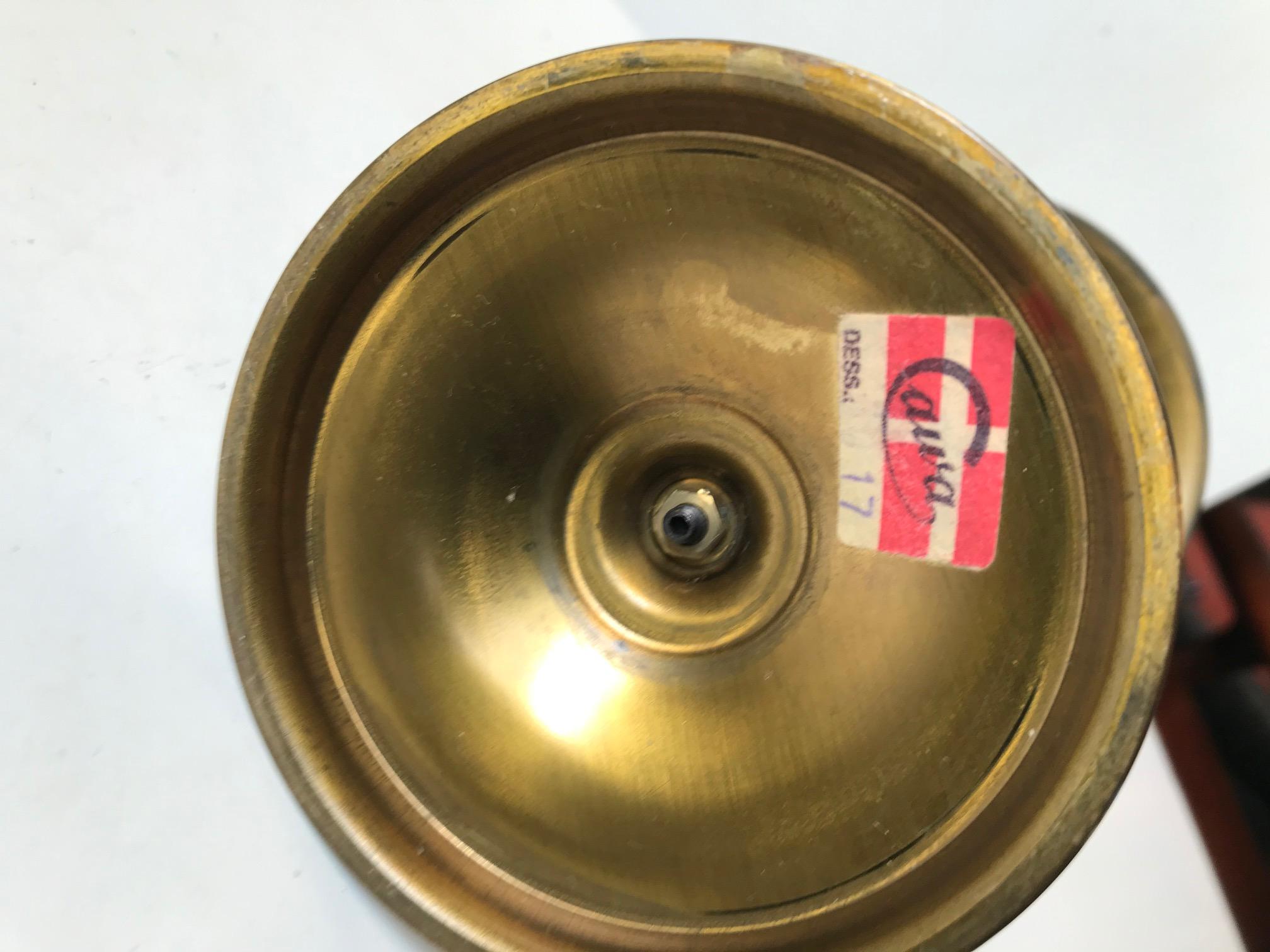 Mid-Century Modern Midcentury Butler Bell in Brass by Cawa, Denmark, 1960s