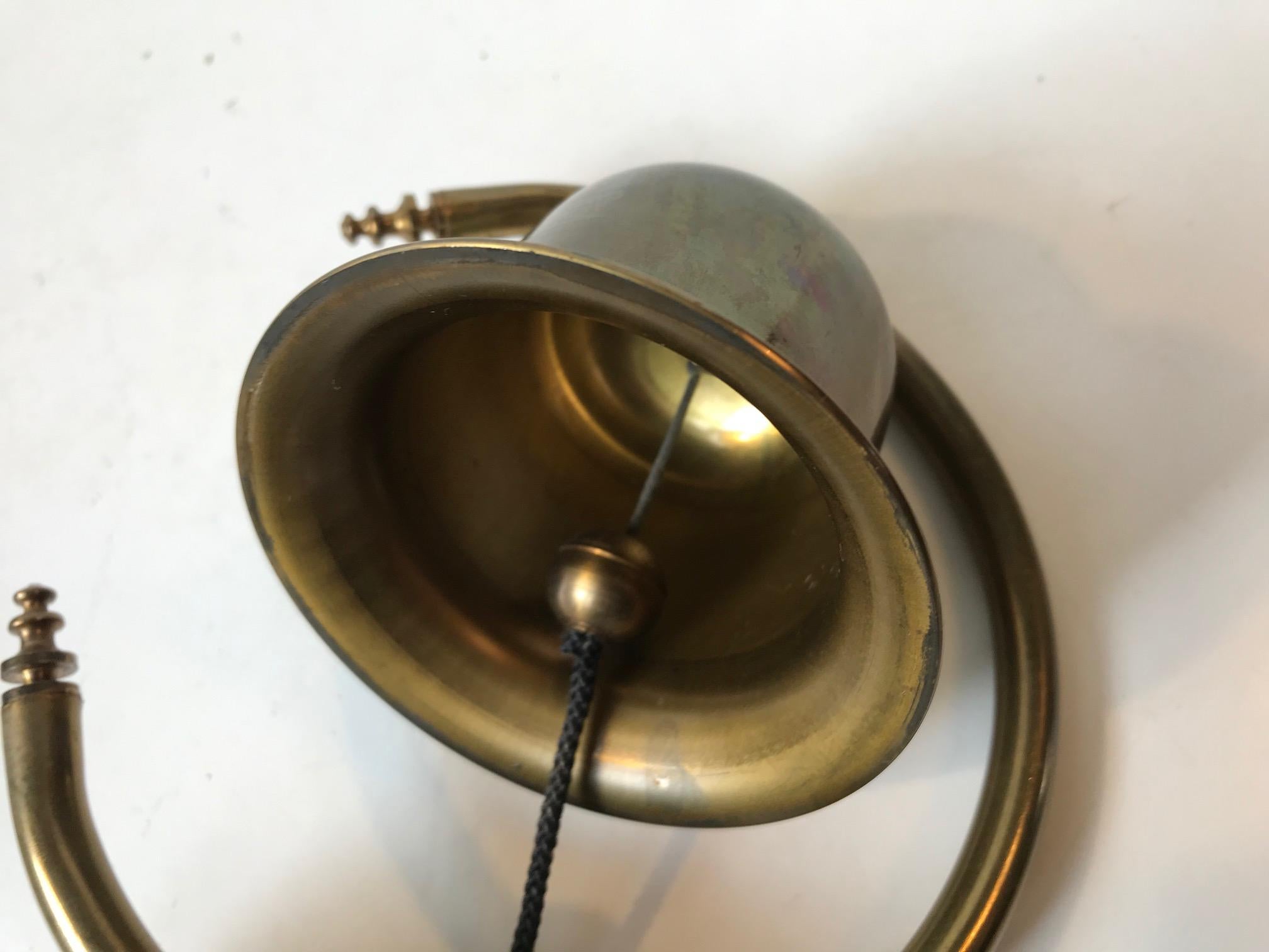 Danish Midcentury Butler Bell in Brass by Cawa, Denmark, 1960s