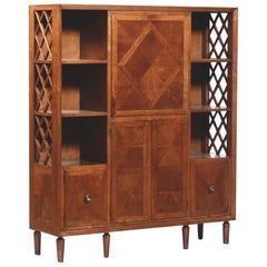 Retro Midcentury Cabinet Arttributed to E. Lanzia, Italy, circa 1940s