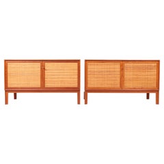 Midcentury Cabinet, Cane Panels in Teak, Designed by Alf Svensson, 1960s