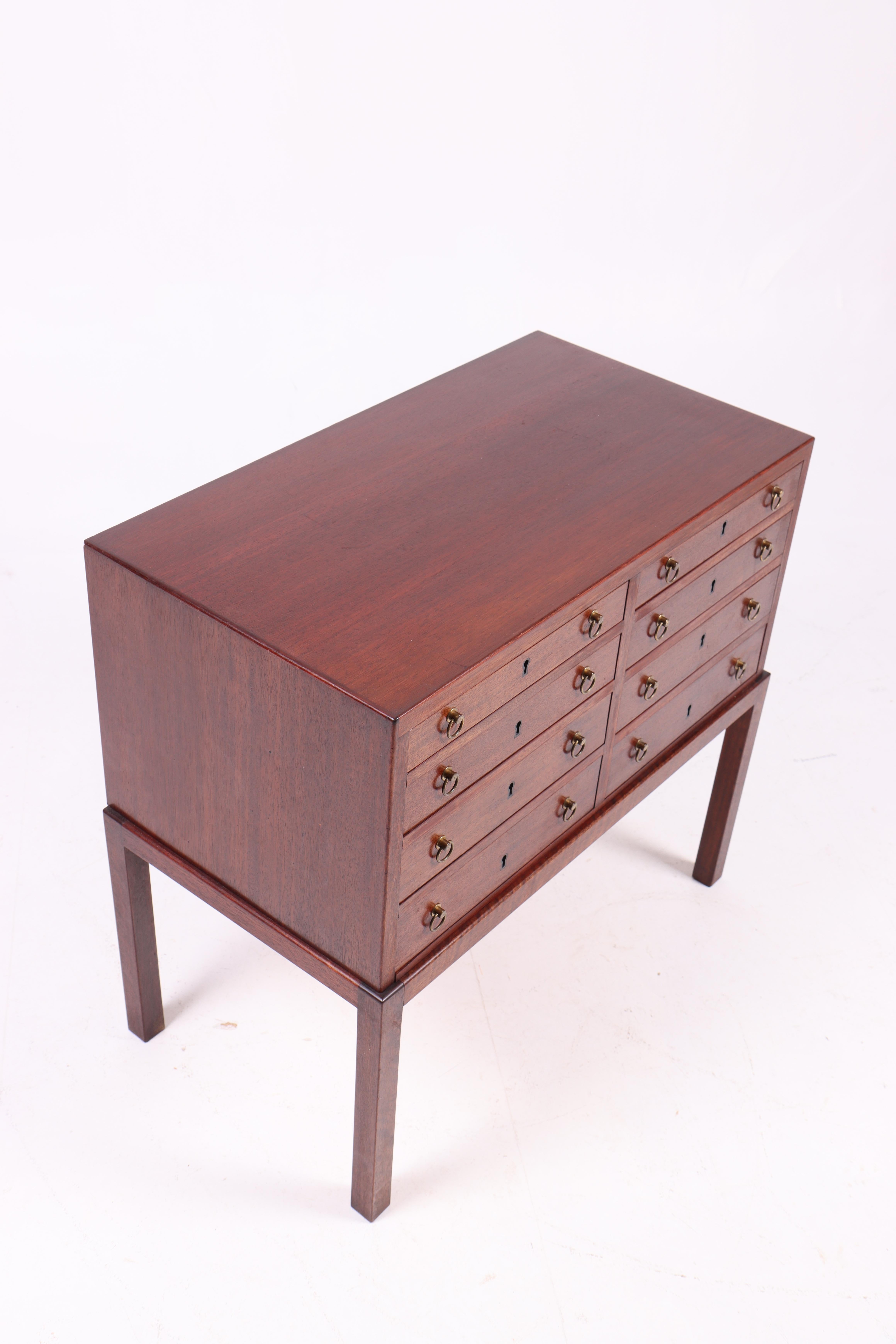 Brass Midcentury Cabinet in Mahogany, 1950s For Sale