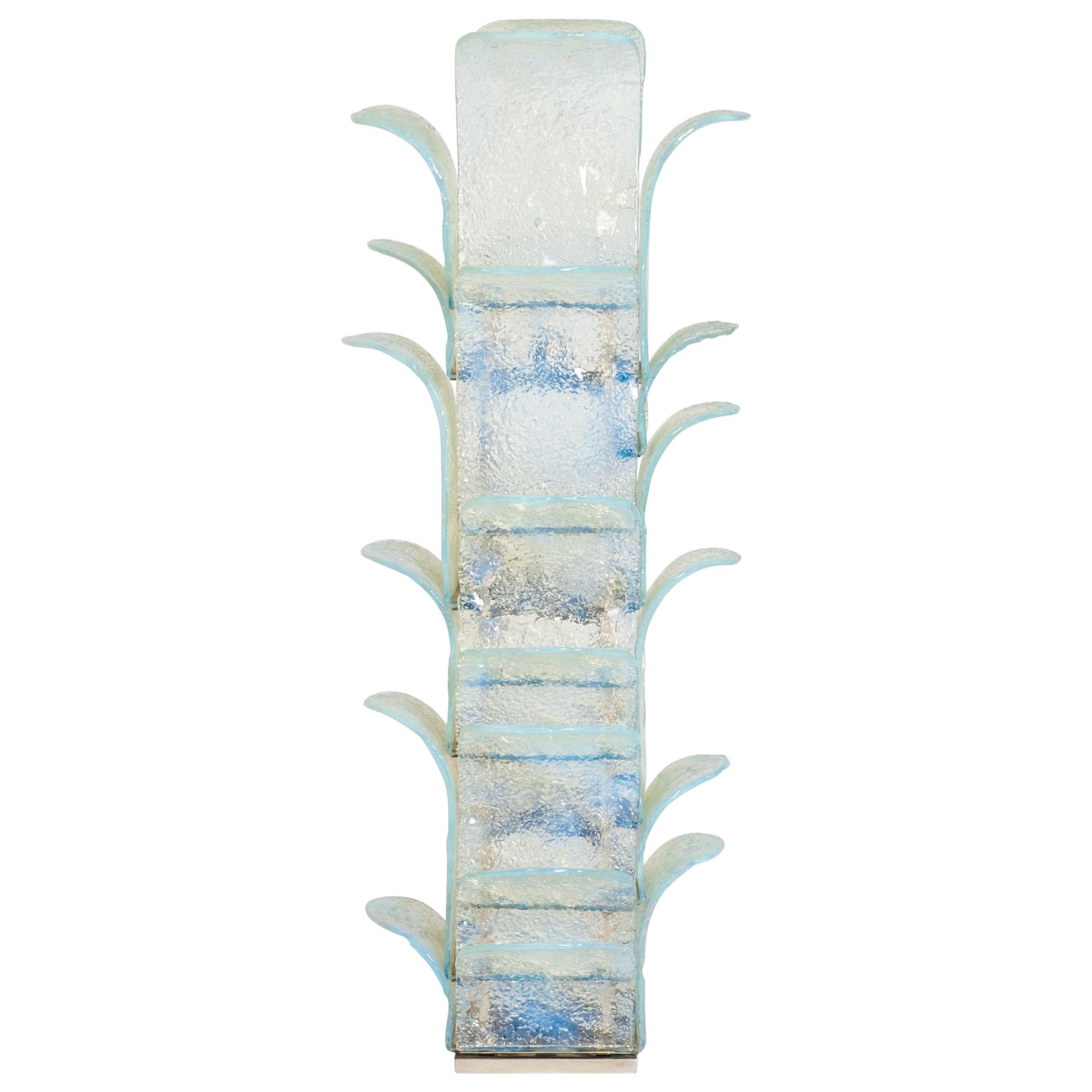 Italian Midcentury Cactus Floor Lamp by Carlo Nason for Mazzega Opalescent Glass 1960s