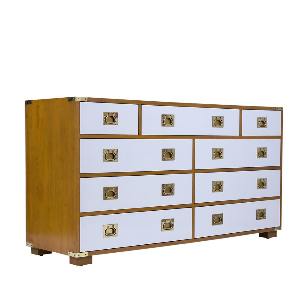 Mid Century Campaign Chest of Drawers In Good Condition In Los Angeles, CA