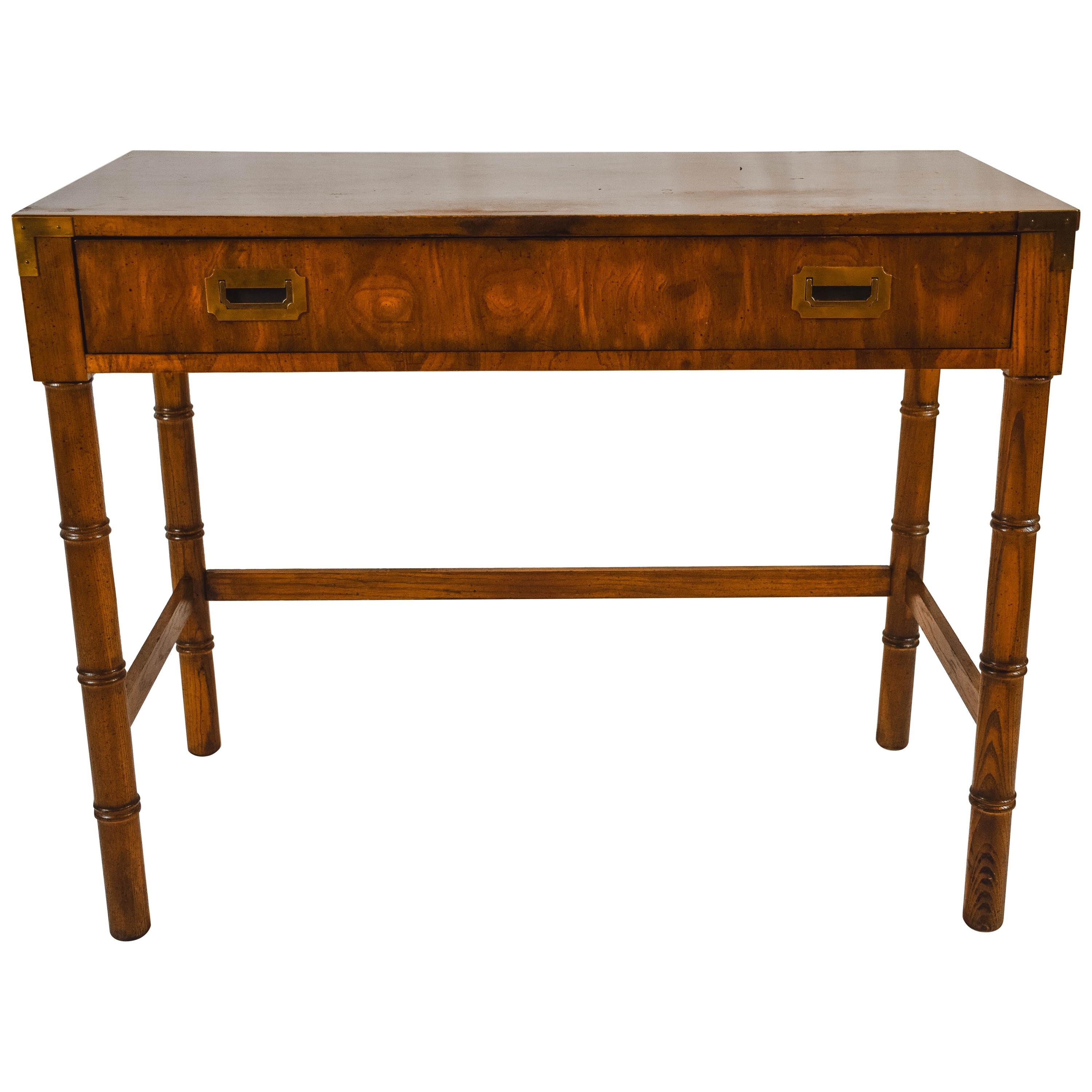 Midcentury Campaign Style Desk by Dixie Furniture