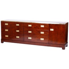 Midcentury Campaign Style Triple Dresser attrib to Kipp Stewart for Directional