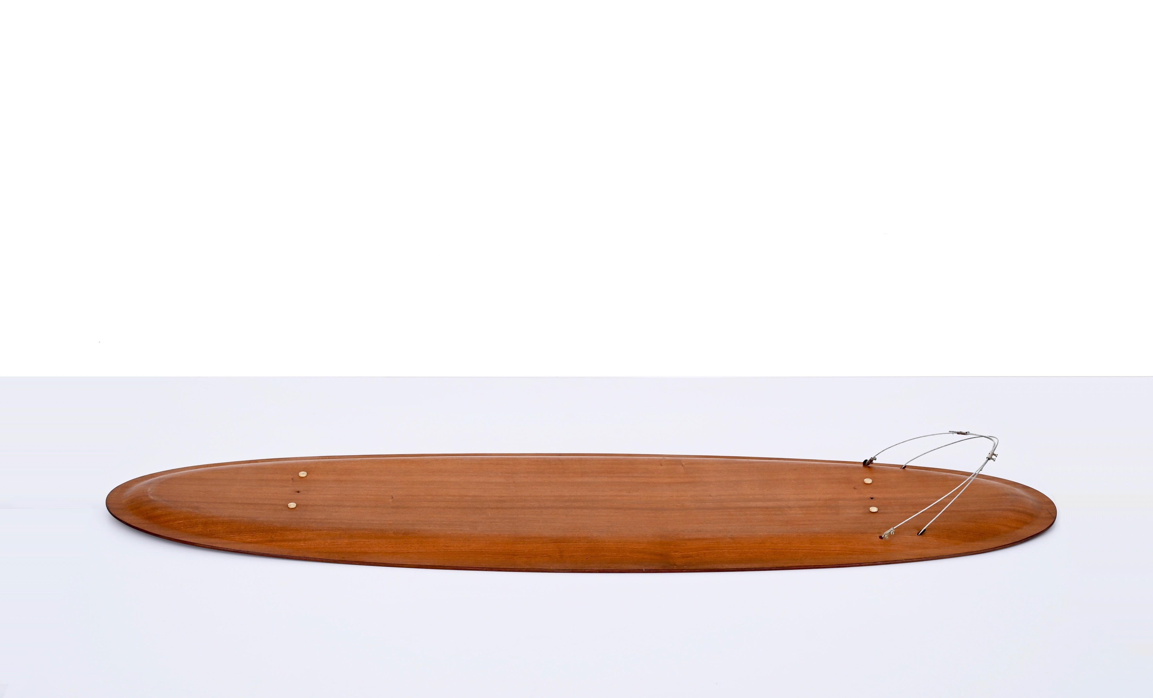 Mid-Century Campo & Graffi Curved Teak Wood Oval Wall Mirror, Italy, 1960s In Good Condition For Sale In Roma, IT