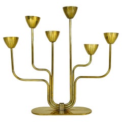 Midcentury Candelabra Brass Ystad Metall Sweden Gunnar Ander, 1960s