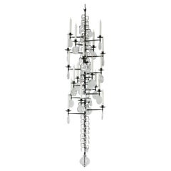 Midcentury Candle Chandelier, Erik Höglund, Boda, Sweden, 1960s