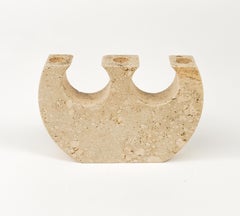 Kerzenhalter aus Travertin aus der Mitte des Jahrhunderts von Fratelli Mannelli, Italien 1970er Jahre