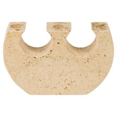Midcentury Candle Holder in Travertine by Fratelli Mannelli, Italy 1970s