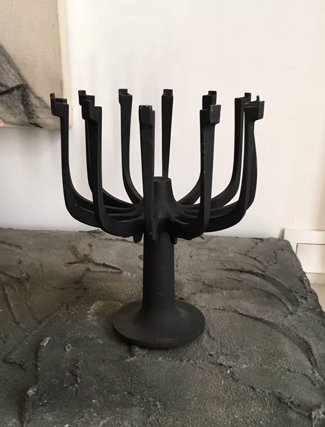 Midcentury Candle Holders Set  Design by Gunnar Cyren for Dansk In Good Condition For Sale In Paris, ile de france