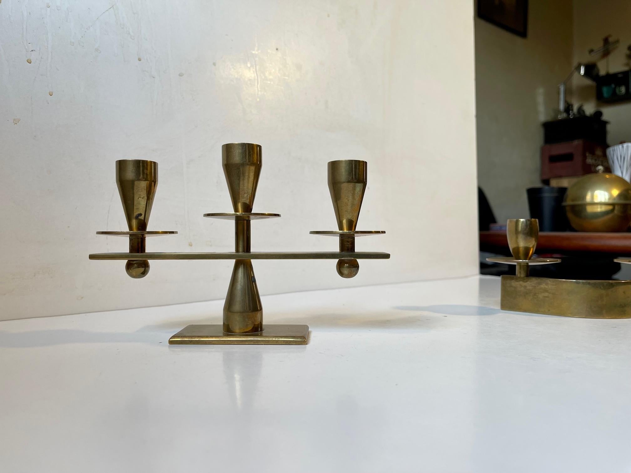 Mid-Century Modern Mid-Century Candleholders in Bronze by Kara Copenhagen For Sale