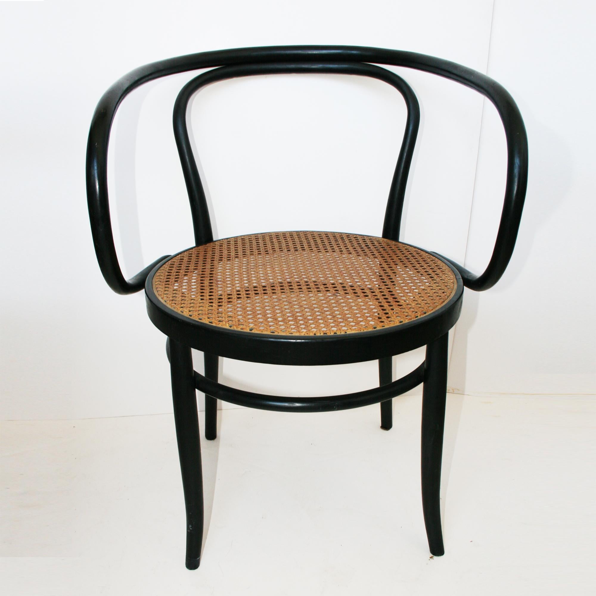 The chair after Thonet is from the years between 1955-1970. 

This is Le Corbusier's favourite chair and one of the favourite designs of architects and designers.

Unfortunately it has no label but it is in perfect condition, with minimal wear