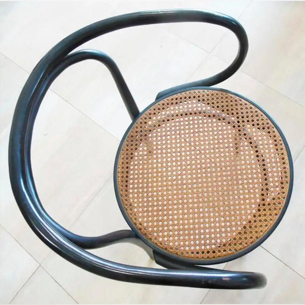 Lacquered Thonet  Cane and Black Ebonized Bentwood Chair After Thonet 209 For Sale