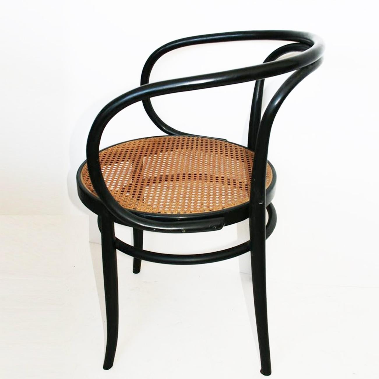 20th Century Midcentury Chair After Thonet 209, Black  Bentwood , 1950s