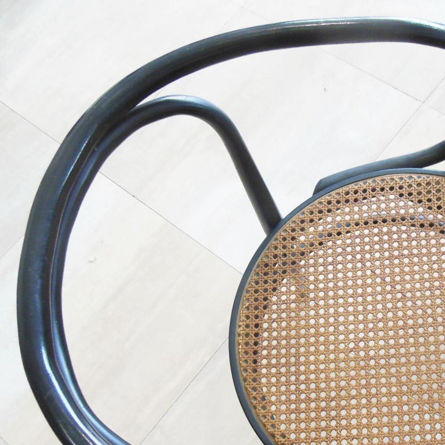 Midcentury Cane and Black Ebonized Bentwood Chair After Thonet 209 In Good Condition In Mombuey, Zamora
