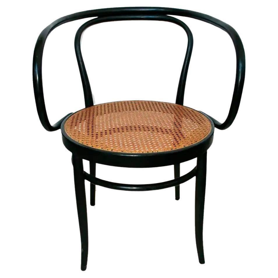 Thonet  Cane and Black Ebonized Bentwood Chair After Thonet 209 For Sale