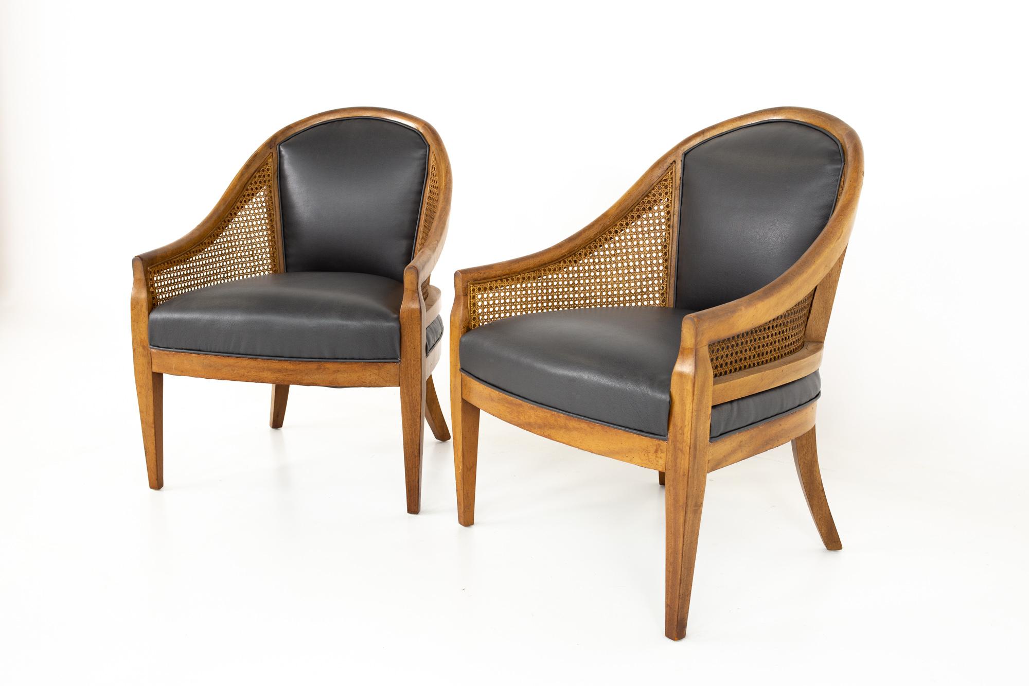 Mid-Century Modern Mid Century Cane Chairs, Pair